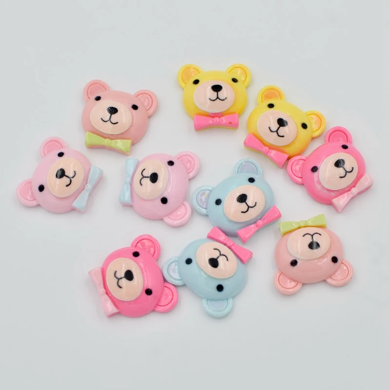 Смола Kawaii Красочные Медведь плоская спина кабошон камень аппликации для