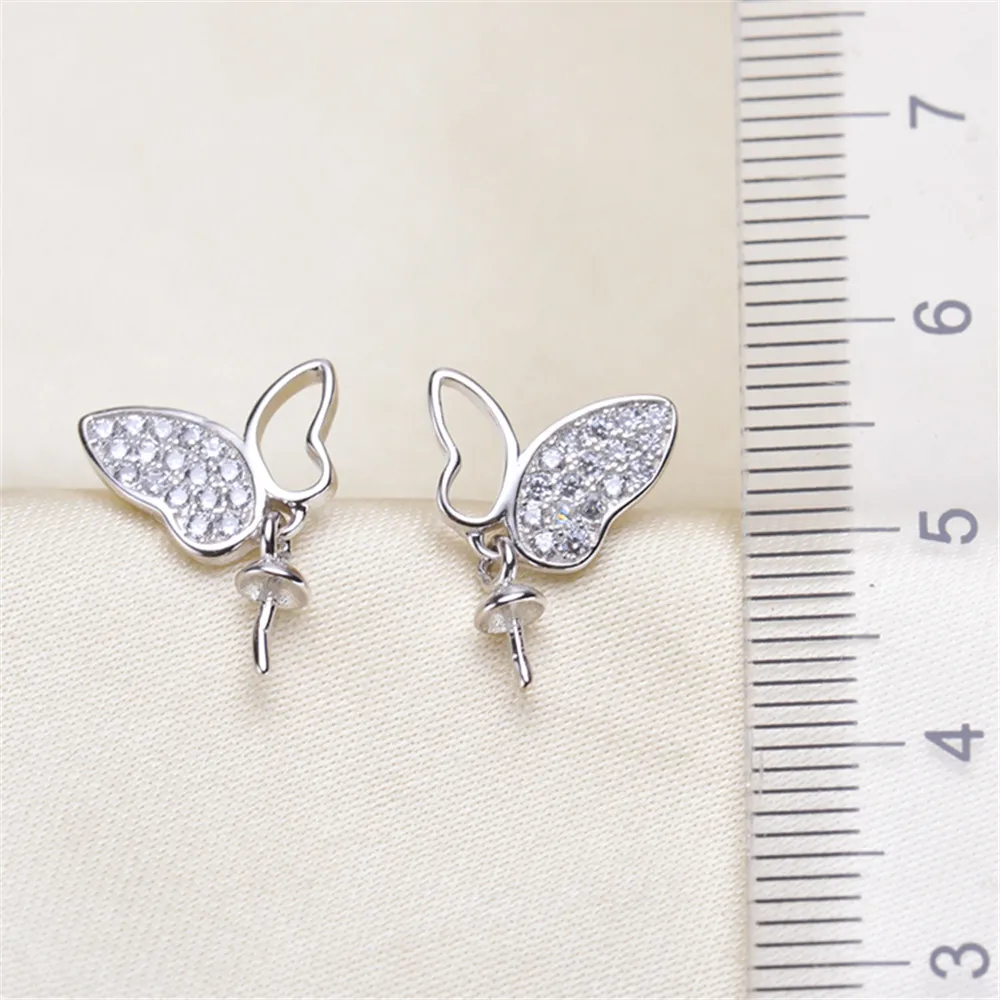 

oysters Pearl Earring Accessories Copper Silver Plating Earring Clasps Hooks Findings With Loop Clasp Base For Diy YYED-122