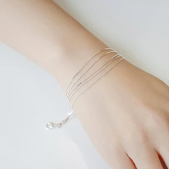 

LISM 925 Sterling Silver 2020 Korean Multilayer Bracelets For Women Girl Fashion Temrament Thin Bracelet & Bangle Jewelry
