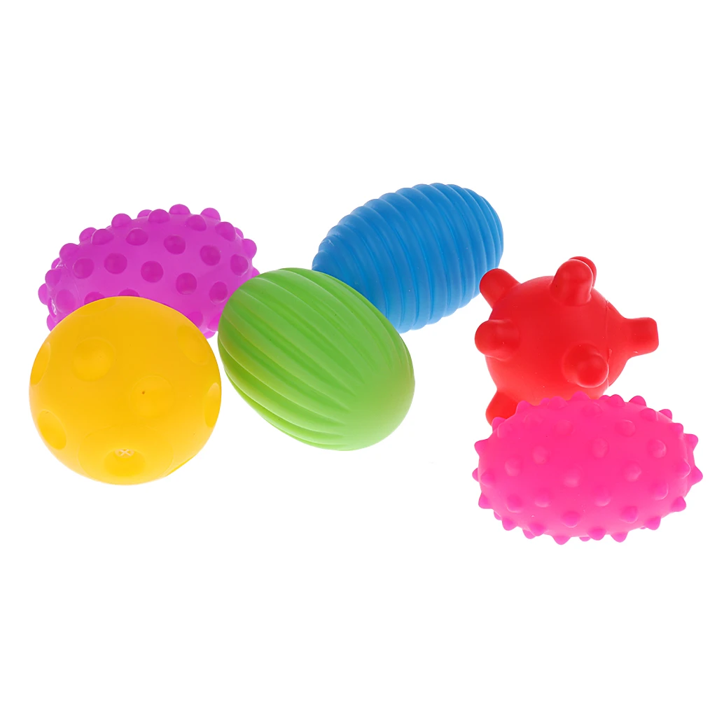 4/5/6Pcs Baby Kids Soft Massage Sensory Development Educational Ball Sound Toy Set
