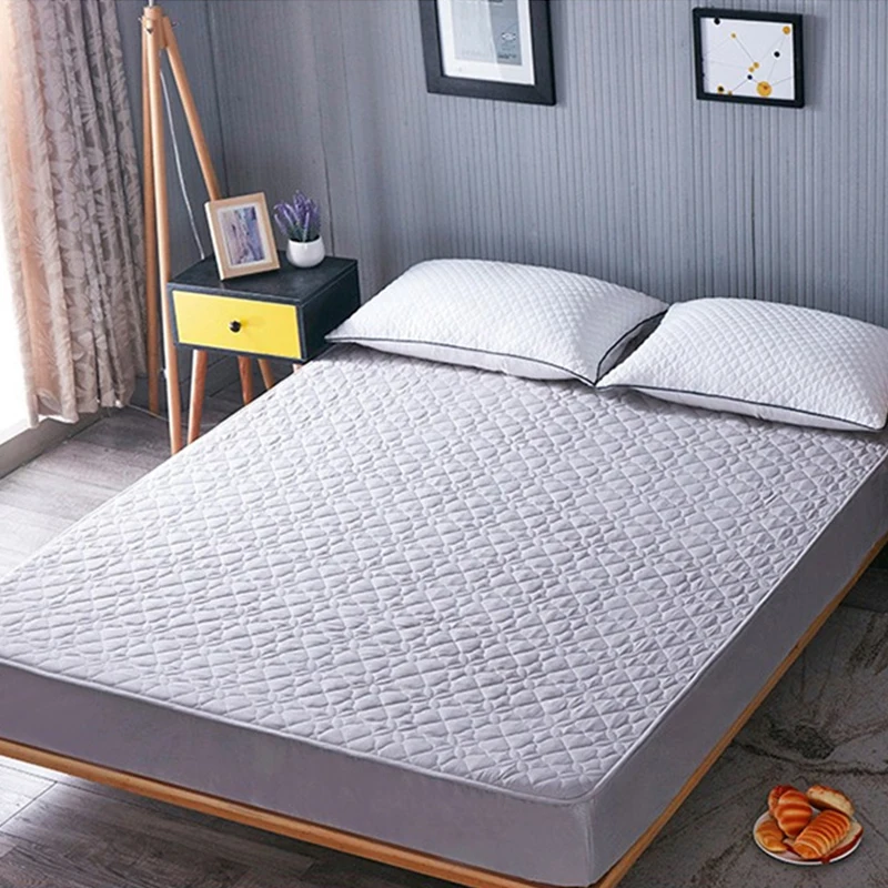 

Cotton Mattress Cover Protector Pad Solid Color Thick Soft High-end Stretch Fitted Sheet Style Quilted Mattress Covers In Bed