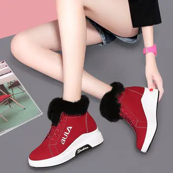 

Snow boots female short tube warm autumn and winter rabbit fur short boots female winter plus velvet cotton shoes