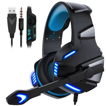 

V3 Wired Gaming LED Glaring Headset Adjustable Deep Bass Stereo Earphone for PC Computer Gamer Laptop PS4 New X-BOX