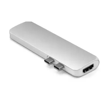 

7-in-1 USB3.1 Type-C Port Pro Hub Adapter Aluminum USB Hub Splitter Dual Card Slots Card Reader for MacBook Pro
