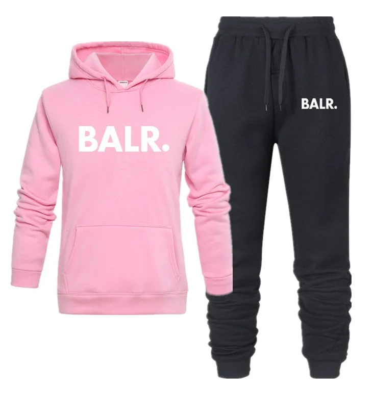 Pink1 Chándales de moda para hombres y модный привлекательный раздельный купальник Otoño Invierno, одежда для детей ropa deportiva; сезон весна-осень con estampado BALR conjuntos para hombres sudadera - Цвет: Pink1