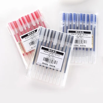 

10pcs MUJI Gel Pen 0.5mm 0.38mm Black/Blue/Red Ink Color Pens Kwaii Pens School Supplies Stationery Gel Ink Pens Caneta Muji