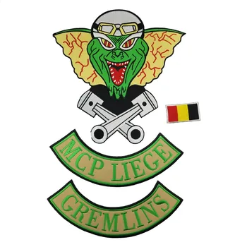 

Mcp Liege Gremlins Embroidery Iron on Patch Appliqued Motorcycle Biker Jackets Clothes Accessoeirs for DIY Clothing Decoration