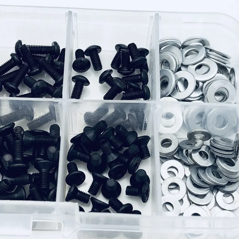 340/180pcs 10 Types M3 M4 Flat Round Screw Stainless Steel Screws Kit Box Repair Tools For 1/10 HSP RC Car