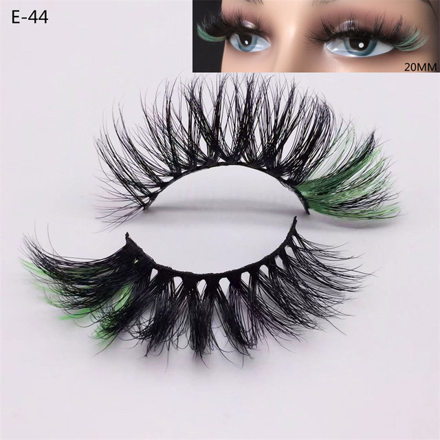 3D Mink Eyelashes Colorful 100% Mink Lashes Mix Color Pink Blue Red White False Eyelashes Fluffy Soft Cilias Vendor