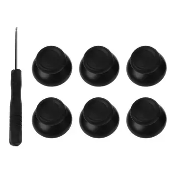 

6PCS Analog Stick Thumbsticks Thumb Stick Joystick Screwdriver Tool Set Replacement Kits Black for Sony PlayStation 4 PS4 Contro