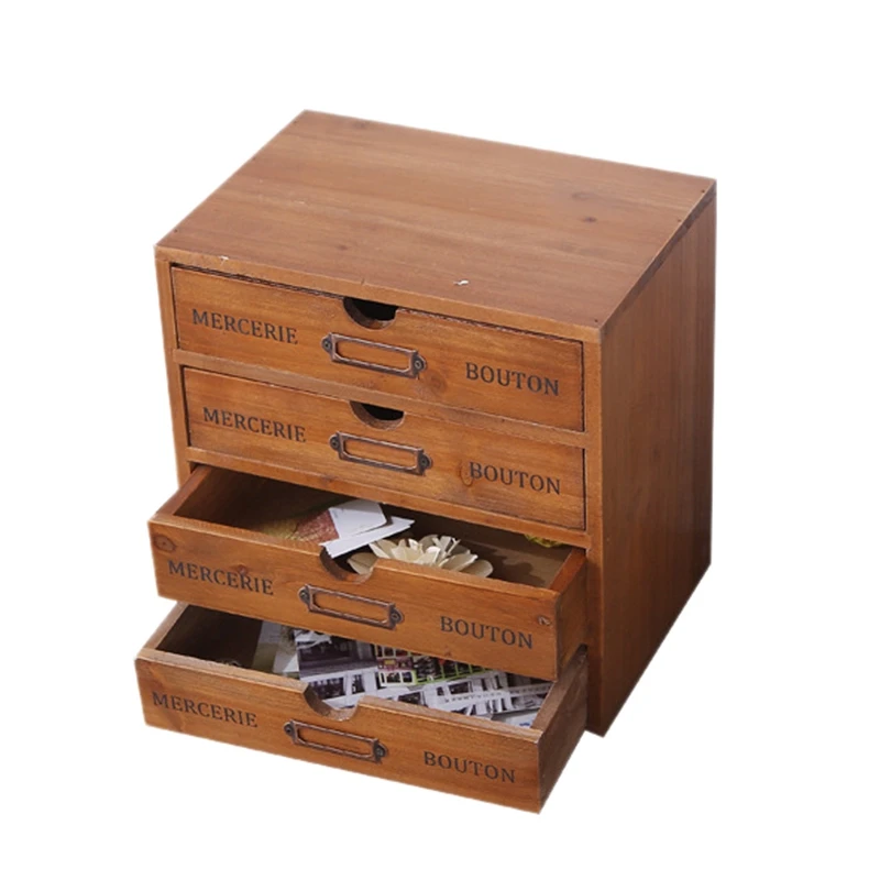 

Big deal Retro Wooden Storage Box Racks Wood Boxes for Jewelry Container Organizer Wooden Racks Shelf with Drawers