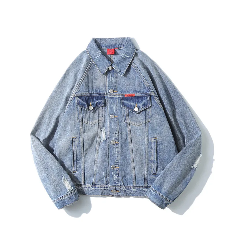 

Tang Mu Cool Autumn Workwear Denim Jacket Men's Popular Brand Japanese-style Street Loose-Fit Washing Retro Cowboy Clothing Coat