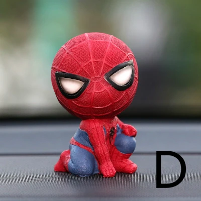 Украшение автомобиля Мультфильм Весна встряхнуть головой для Мстителей Человек-паук игрушка украшение кукла декор для автомобильной приборной панели аксессуары - Название цвета: D