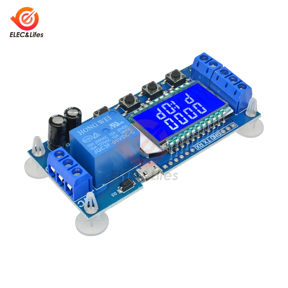 DC 6-30V Micro USB 5V lcd Цифровой Реле времени задержки модуль многофункциональный таймер переключатель цикл запуска плата модуля 80*38,3mm