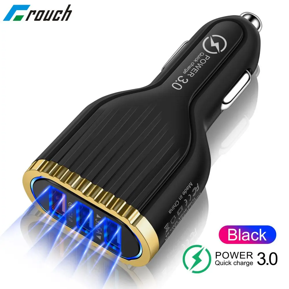 

Crouch 3 Ports Quick charge 3.0 USB Car Charger for Xiaomi Samsung iPad iPhone Car chargers Fast QC 3.0 Mobile phone charger Car