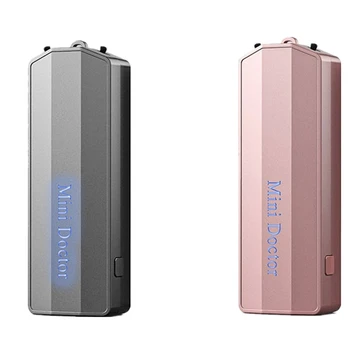 

2Pcs Wearable Air Purifier Necklace Usb Portable Air Freshener Ionizer Negative Ion Generator for Travel - Pink & Gray
