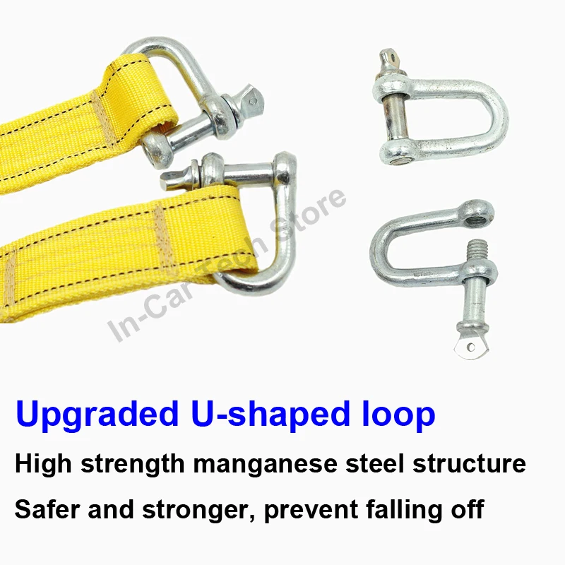 5 м сверхмощный 5 тонн двойной толще буксировочные тяговые канаты трос с U крючками для Duty Car Truck Trailer SUV Road Recovery