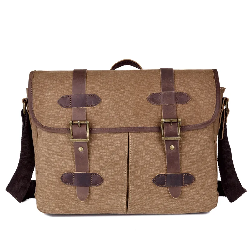 

Cross Border for 2018 New Style Canvas Men Briefcase Shoulder Cross-body Hand Multi-functional Bag