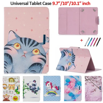 

Universal 10 inch Tablet Case For Funda Samsung Tab A 10.1 Huawei MediaPad M5 Lite 10 T5 10 Lenovo Tab M10 Cute Panda Pig Case