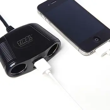 

Car Lighter Splitter 2 Socket Dual USB Charger Power Adapter Outlet Power Adapter 3.1A output power Car Accessories