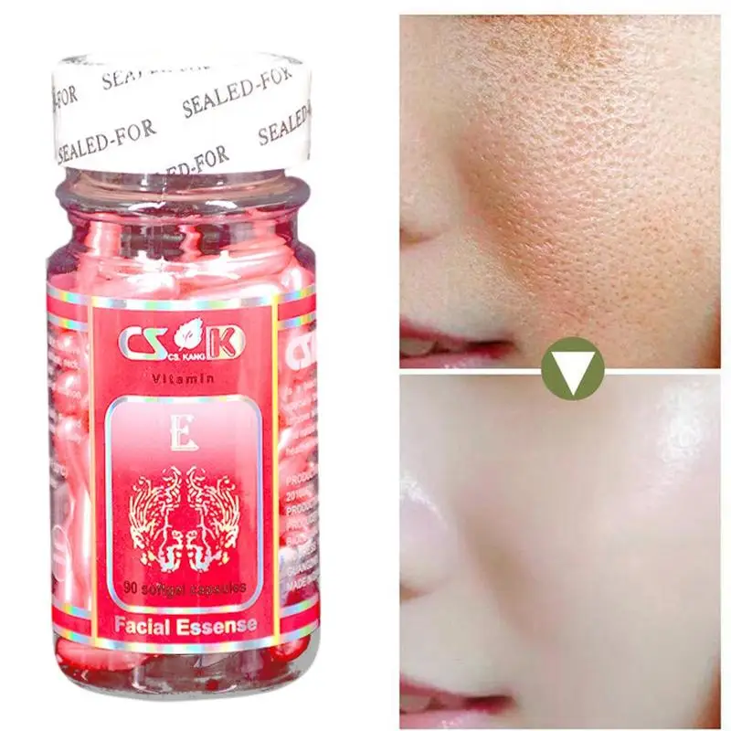 90 Pcs/Box Vitamin E Capsules Face Serum Spot Acne Removing Moisturizing Nutrition Whitening Freckle Capsule Face Cream