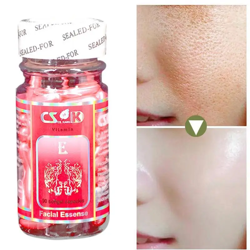

90 Pcs/Box Vitamin E Capsules Face Serum Spot Acne Removing Moisturizing Nutrition Whitening Freckle Capsule Face Cream