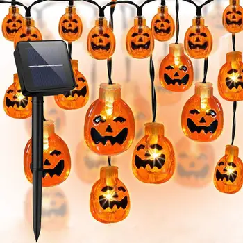 

20/30/40 LEDs Solar Powered Halloween Pumpkin String Lights Decorative Party Christmas New Year Decor