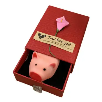 

Pig Animal Soft Squeaky Doll with Gift Box Squeezing Floating Baby Bath Toy