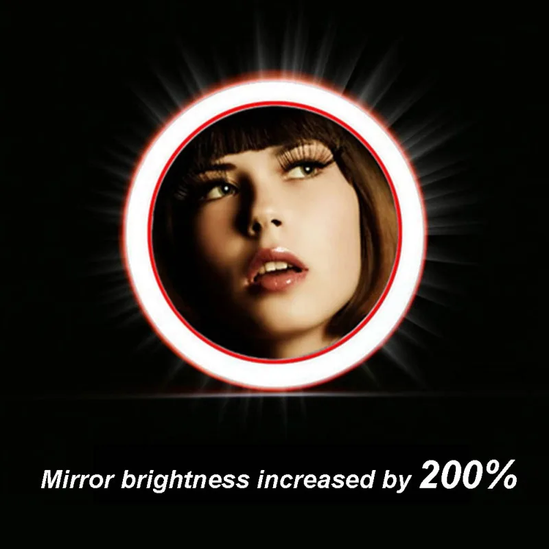 

Portable LED Lighted Mini Circular Makeup Mirror Wireless Charging led Makeup Mirror Power Bank Travel Sensing Lighting Cosmetics Mirror