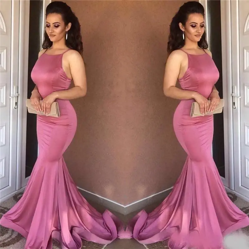 

Sexy Mermaid Evening Dress 2018 High Quality simple Sleeveless Long Formal Party Gown Women robe de soiree Mother Bride Dresses