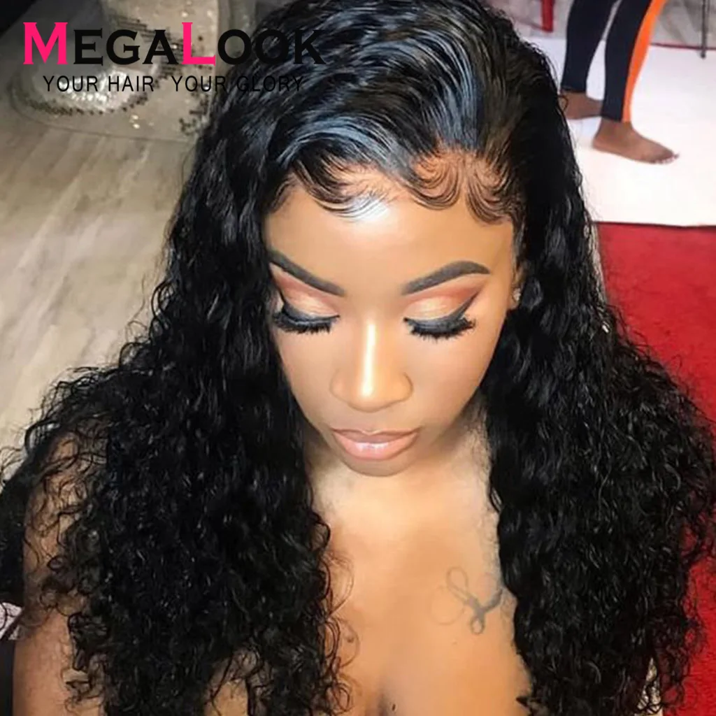 Curly Human Hair Wigs Pre Plucked With Baby Hair Remy Peruvian Wigs Glueless 180Lace Front Human Ha