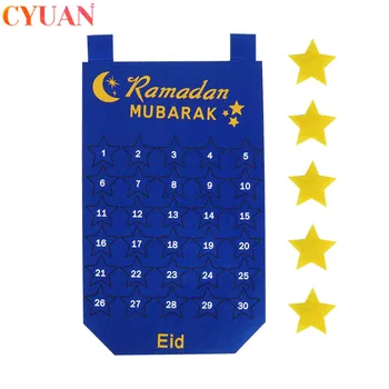 

Felt Ramadan Calendar Eid Mubarak Decor for Home Countdown Calendar Islamic Muslim Mubarak Festival Party Supplies Kids Gifts