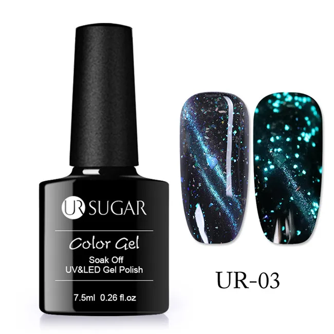 Luminous 3 Ur Sugar 7,5 мл 9D Гель-лак для ногтей с эффектом «кошачий глаз» лак Хамелеон для использования с магнитом УФ Гель-лак 5D Фиолетовый Синий замачиваемый УФ светодиодный Гель-лак для ногтей - Цвет: Luminous 3