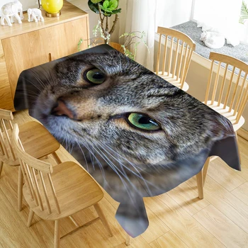 

Custom Animals Cute Cat Table Cloth Oxford Print Rectangular Waterproof Oilproof Wedding Table Cover 100X140cm