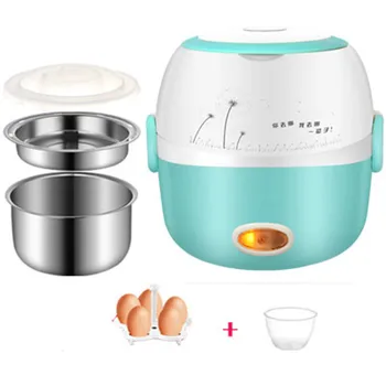 

MINI rice cooker insulation heating electric lunch box 2 layers Portable Steamer multifunction automatic Food Container EU