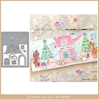 

Big Tree Branch House Door Window Square Frame Metal Cutting Dies Die Cut Stencils New Template 2020 Make Cards Handmade Crafts