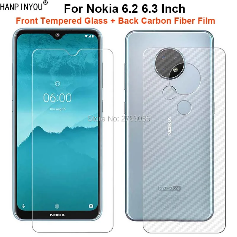 Для Nokia 6,2 6," 1 комплект = мягкая задняя пленка из углеродного волокна+ ультратонкая Высококачественная защитная пленка из закаленного стекла для переднего экрана
