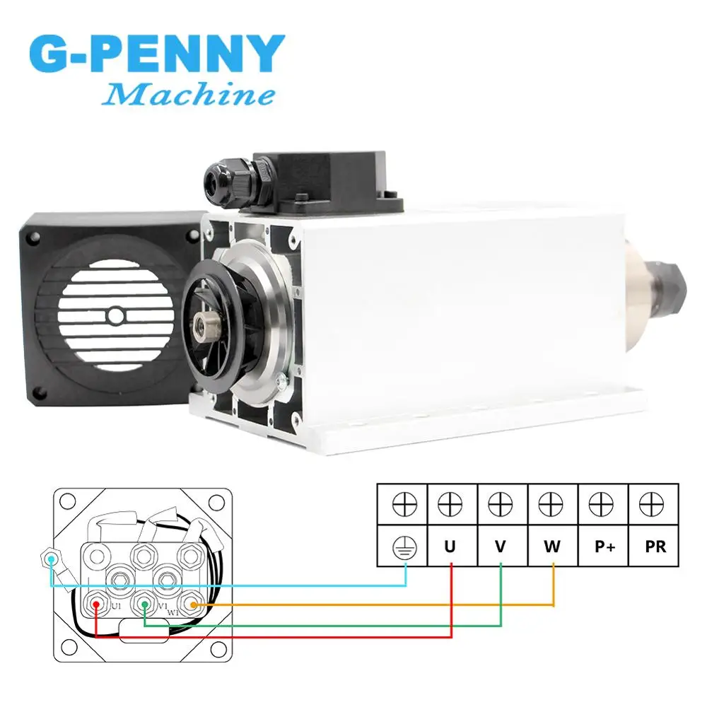 Новое поступление! 3.5kw ER20 двигатель шпинделя с воздушным охлаждением 4 шт. подшипники 0,01 мм Точность 220 В/380 В деревообрабатывающий пневматический шпиндель охлаждения