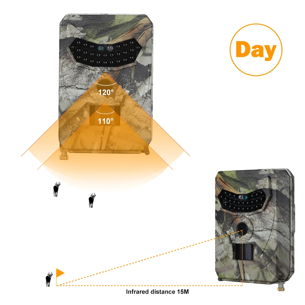 Trail Hunting Camera PR-100 Outlife 12MP 1080P Trail Camera Waterproof Wildlife Outdoor Night Vision Photo Traps Cameras Video