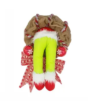 

Christmas Decoration Hanging Christmas Santa Claus Wreath Decorations Home Decor DIY Artificial Flower Christmas Wall Art