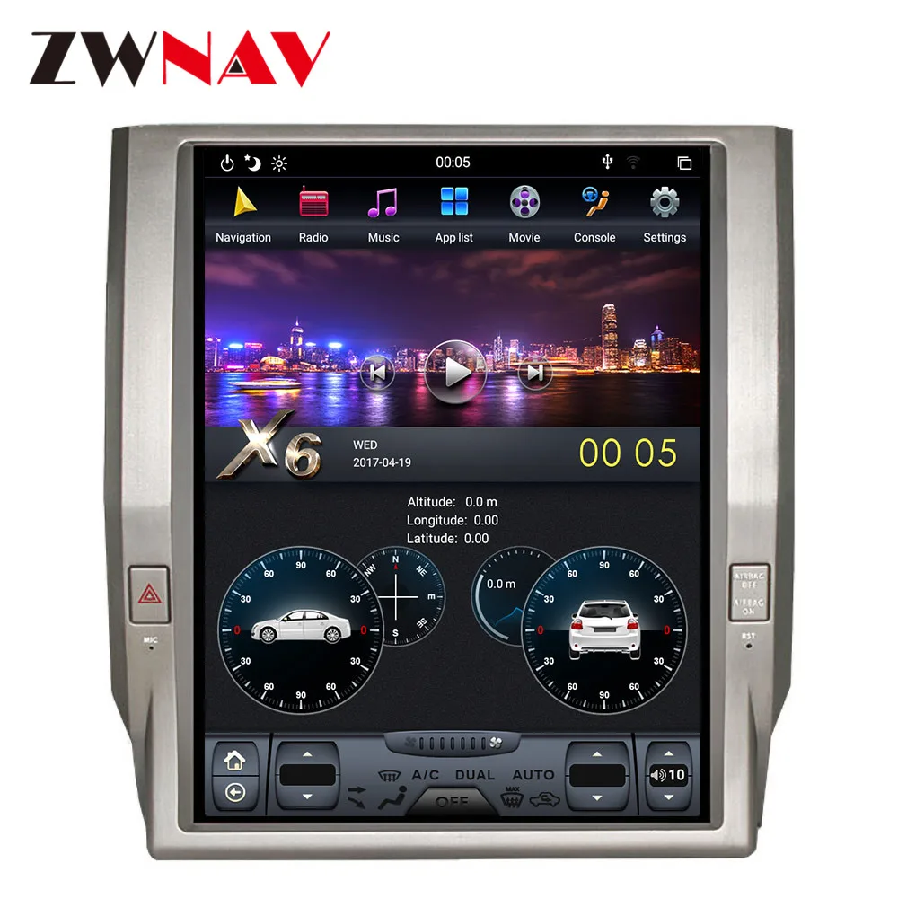 Discount Android 9.0 Vertical sceen Tesla style Car GPS Navigation For Toyota Tundra 2014+ headunit Multimedia player radio tape recorder 2