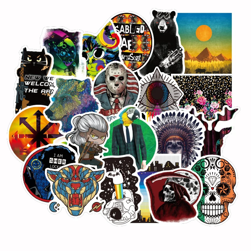 

50/100Pcs Ins Small Fresh Style Trend Personality Sticker Classic Toy Suitcase Guitar Cartoon Graffiti Waterproof PVC Sticker