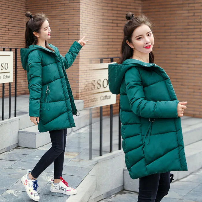 

Photo Shoot Cotton-padded Clothes Women's Mid-length 19 Winter New Style Korean-style Slimming down Jacket Cotton-padded Clothes