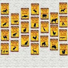 Будьте осторожны, найклеки-татуировки с котами для собак и котов дощечка с надписью металлический Винтаж пластины для Wall Art домашний декор в стиле ретро 30X20 см DU-2373