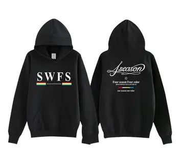 

Kpop mamamoo concert 4 season same printing pullover hoodies unisex fashion fleece/thin loose sweatshirt black/white