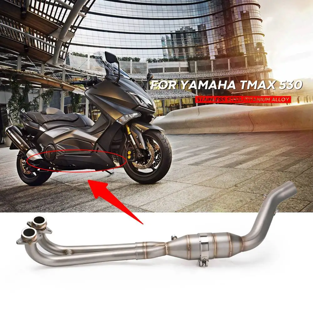 Мотоцикл выхлопная полная система без глушителя слипоны для Yamaha TMAX 530 2008~ TMAX 500 T-MAX 500 530