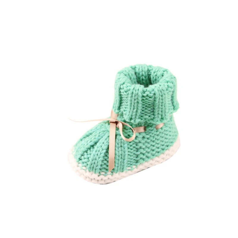 Baby Winter Booties Woolen Soft First Walker Knitted Fleece Warm Infants Boots Snow Crib Shoes