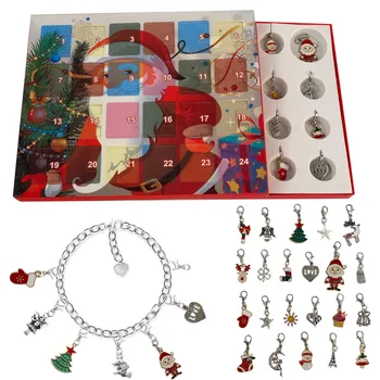 

Advent Calendar Trinkets Sets 2020 Christmas Bracelet Decoration DIY 24 Days Countdown Calendar Pendant Home Decor Navidad Gift