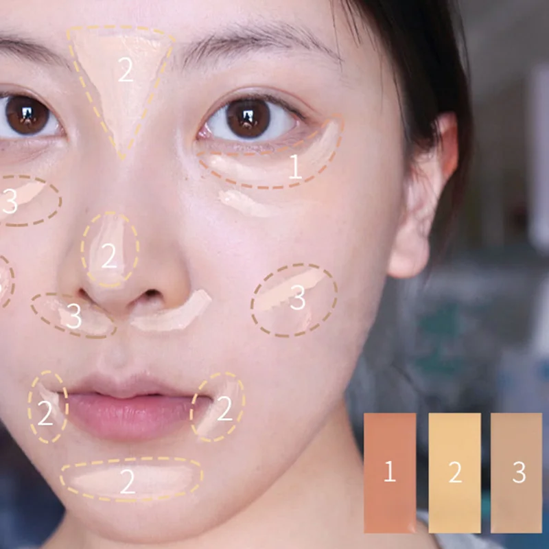 Hot 3 Color Concealer Palette Cream Texture Cover Acne Marks Spots Freckles Dark Circles New Fashion Women Girl Makeup t6