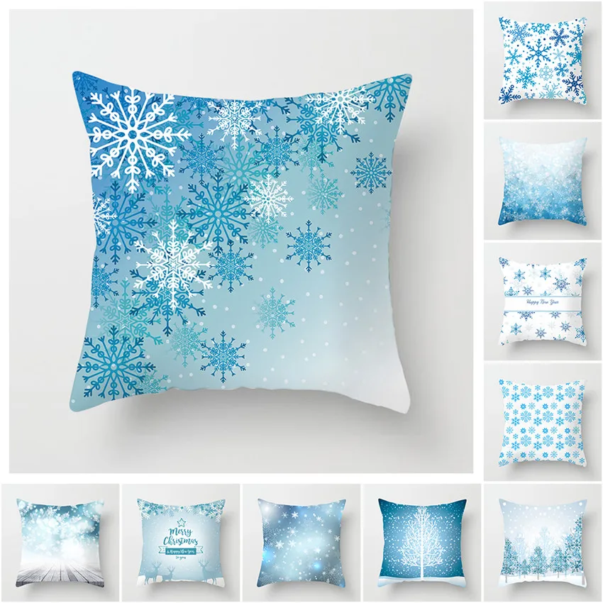 

Fuwatacchi Christmas Pillows Cover Winter Cushion Cover Deer snowflake Pillow Case Throw Pillows Home Decor for Sofa Car 45*45cm